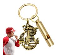 Silbato de supervivencia al aire libre, silbato de latón, silbato de entrenamiento de latón vintage, llavero de coche auspicioso, herramienta multifuncional de supervivencia al aire libre para camping