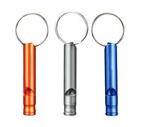 Silbato de supervivencia al aire libre - Silbato de rescate de aleación de aluminio - 3 piezas, silbato de supervivencia portátil con sonido fuerte y neto con llavero para entrenamiento de mascotas, l
