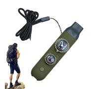 Silbato de supervivencia con brújula - 7 en 1 Equipo de seguridad al aire libre - Silbato multifunción potente - para excursionistas Corredores senderismo camping carreras barco mujeres hombres