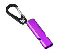 Silbato de supervivencia de doble tubo de aleación de aluminio, silbato alto de 120 dB con anillo en D para camping, senderismo, deportes al aire libre, dispositivo de señalización ligero a prueba de