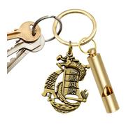 Silbato de supervivencia de latón | Silbato de seguridad de latón vintage, llavero colgante de coche, suministros de entrenamiento portátiles para deportes