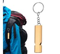 Silbato de supervivencia de metal - Silbato de aleación de aluminio, Silbato de supervivencia más ruidoso | Silbato de supervivencia al aire libre de alta frecuencia, tubo doble, silbato de alta frecu