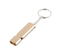 Silbato de supervivencia fuerte 120dB Aleación de aluminio SOS Señalización dispositivo para Camping Senderismo Llavero (dorado)