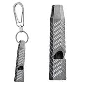 Silbato de titanio - Silbato de seguridad de metal para acampar al aire libre | Senderismo, paseos en bote, senderismo, pesca, silbato de supervivencia, silbato de camping
