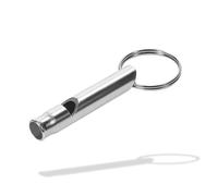Silbato 'Echo' de aluminio - robusto silbato con llavero - eficaz silbato de mano para exterior, deporte y entrenamiento de perros - silbato de árbitro compacto, color: plateado