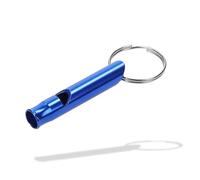 Silbato 'Echo' de aluminio, robusto silbato con llavero, eficaz silbato de mano para exteriores, deportes y entrenamiento de perros, silbato de árbitro compacto, color: azul