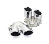 Silbato Escape Coche Para Mercedes Para Benz W177 A35 Refitting 2020+ Punta Escape Parachoques Trasero Silenciador Puntas Boquilla Tubo(Silver Exhaust)