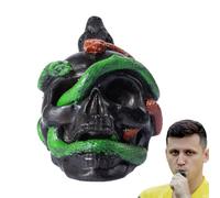 Silbato Grito De La Muerte, Silbato De La Muerte Gritando Para Halloween Con Efigie De Cráneo Y Serpiente, Juguete Multifunción Relleno Para Casa Embrujada Y Fiesta Disfraz Halloween