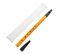 Silbato Irlandés 6 Agujeros Clave de C para Principiantes Dorado | Aleación de Aluminio, Boquilla de Recorder y Funda de Tela, Diseño Vertical, para Aprendizaje y Práctica