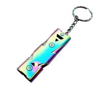 Silbato llavero | Silbato de seguridad exterior de metal - Silbato de supervivencia multifuncional de doble tubo en medio, alto decibelio de 150 dB para senderismo, caza, vida Tongfeng