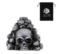 Silbato Muerte Azteca con Bolsa Cordón, Calavera 125 Decibeles Silbato Guerra Azteca Mexicano Más Fuerte Auténticos Gritos Sonido Humano Regalo Broma Halloween Coleccionable(Negro)