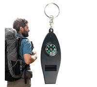 Silbato Multifunción Para Exteriores: Llavero Con Brújula De Supervivencia, Herramienta De Lupa | Silbato Urgente De Alto Decibelio, Diseño Compacto Y Ligero, Equipo Portátil Para Excursionistas, Camp
