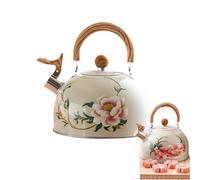 Silbato Para Hervidor De Té De Flores: Hervidor De Caliente, Con Silbato Retro De 3 Litros Con Mango Práctico Y Un Sonido Que Le Que El Ha Alcanzado El Hirviendo Para La C