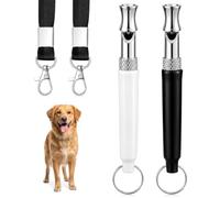 Silbato para perros, 2 unidades, silencioso, color blanco, negro | Ayuda de educación para perros silbatos, silbatos para perros, ayudas para silbatos para perros, silbato ultrasónico para