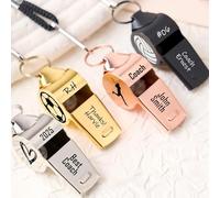 Silbato Personalizado Con Cordón, Grabado Personalizado Con Su Texto E Icono Silbatos Para Entrenadores De Baloncesto/fútbol/voleibol Con Cordones Decorativos(Black)