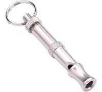 Silbato ultrasónico ajustable plateado para perro, silbato portátil para mascotas, silbato supersónico para entrenamiento de mascotas, entrenamiento y ayuda de comportamiento, silbato para perros