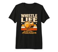 Silbato Vida Atención Retro Entrenador Árbitro Camiseta Premium