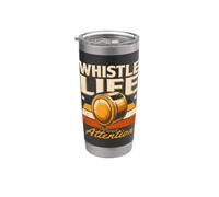 Silbato Vida Atención Retro Entrenador Árbitro Vaso térmico de acero inoxidable de doble pared