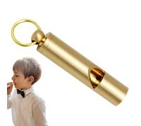 Silbato vintage de latón - Silbato de queso para llaves más ruidosas, señal de socorro de metal fijo, sirve mucho tiempo, diseño versátil para senderismo, camping, coaching y aventuras al aire libre