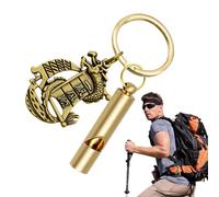 Silbatos fuertes para adultos, silbato de entrenamiento de latón vintage, llavero de coche auspicioso, suministros de entrenamiento portátiles para deportes