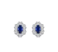 Silber Ohrringe 925 Damen, Damen Ohrringe für Sommer Silber Blau Vintage Geometrisch mit Blau Zirkonia
