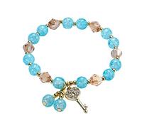 Silberarmband Für Damen Zu Verkaufen Mehrfarbiges Stretch-Perlenarmband für Damen, Stapelbares Perlenarmband, mehrschichtiges, verstellbares Perlenarmband, buntes Kinder Uhren Lederarmband (azul, A),