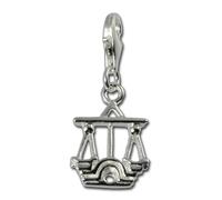 Silberdream Charm Joyería 925 Plata Real Colgante Balanza Signo Zodiacal FC7110