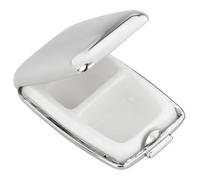 SILBERKANNE Pastillero liso con 2 compartimentos, 7 x 4,5 x 2 cm, plateado plateado, listo para regalar con elegante paquete de regalo