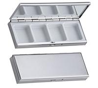 SILBERKANNE Silberkanne Hamburg - Pastillero (4 compartimentos, 3,5 x 10 cm, bañado en plata, con caja de regalo)