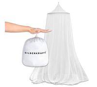 Silberkraft Premium Mosquitera con gancho incluye tacos, XXL para cama doble, dosel con cremallera como protección contra mosquitos, red antimosquitos para viajes y en casa, con bolsa de transporte