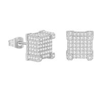 Silberne Ohrclips Für Damen Screw Back Earrings Golden Plated 5A+ Cubic Zirconia Cluster Round Screw On Stud Afrikanische Ohrringe Für Aus Holz, Einheitsgröße, Metal, Sin piedra preciosa