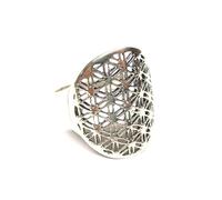 Silberschmuck - BG Anillo de plata de ley, diseño de flor de la vida, talla 67-21,3