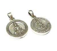 Silberschmuck - BG Colgante de Buda de plata de ley 925 - Siddharta Gautama, símbolo de protección, amuleto de la suerte, meditación Unise