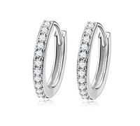 SILBERTALE Pendientes de aro Plata 925 Mujer Hombre Circonitas cúbicas, 5 mm, 7 mm, 8 mm, 11 mm, Pendientes de aro de cartílago, Elegante joyería de regalo Brillante