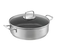 SILBERTHAL Cacerola baja 28 cm - Rustidera acero inoxidable antiadherente sin PFOA - Inducción y Horno - Tapa de cristal