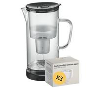 SILBERTHAL Jarra filtradora de agua cristal - 3x cartuchos filtrantes - compatible con Maxtra - 2,7 litros de agua filtrada