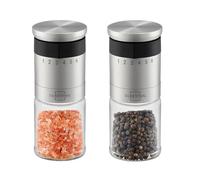 SILBERTHAL Set 2 molinillos de pimienta y sal - Ajustable a 6 niveles - Muela cerámica - Tapa hermética y cristal apto para lavavajillas