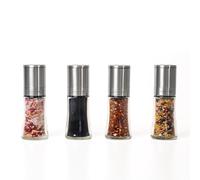SILBERTHAL Set 4 molinillos de pimienta y sal - ajustable - muela cerámica - tapa hermética y cristal apto para lavavajillas