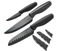 SILBERTHAL Set cuchillos cocina cerámica - Con funda protectora - Set 3 cuchillos ceramicos cocina