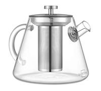 SILBERTHAL Tetera infusiones cristal con filtro 1,5 litros - Tetera infusiones para té con tapa de Acero Inoxidable - Teapot