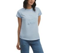 SILBON Camiseta Woman Clásica Celeste Manga Corta para Mujer Talla S