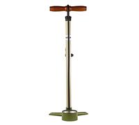 SILCA Bomba de Suelo para Bicicleta Terra | Manómetro de Alta y Baja presión de 2 etapas | Portabrocas de Bloqueo Reversible Presta y Schrader | Barril y Base de Aluminio | Verde Oliva