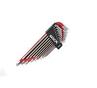 SILCA HX-Two Juego Torx y Hexagonal métrico Esencial de Alta Resistencia | Hexagonal 1,5 - H10 | Color Recubrimiento en Polvo Textura roja y Gris Agarre Antideslizante | Rojo, Gris, Negro