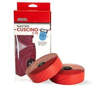 SILCA Nastro Cuscino - Cinta para manillar de bicicleta, color rojo de 3,75 mm, cinta extra gruesa para barra de bicicleta, viene con tapones de extremo de aluminio y kit de instalación, duradera