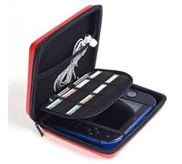 SILCOSTAR Carry Storage Travel EVA Funda protectora dura para 2DS Condole y accesorios con doble cremallera y 8 soportes para juegos para juegos 2DS (rojo)