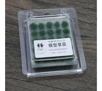 Sileduove 50 piezas de césped estático para mechones para modelos, ferrocarriles y escenarios de juegos de guerra, vegetación realista en miniatura para terreno de diorama, 5-6 mm (verde oscuro)