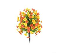 Sileduove Árbol artificial de bola de hierba de gloria de la mañana con flores decorativas para interiores y exteriores, planta topiaria con estaca de tierra de 18.5 pulgadas