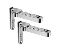 Sileduove Bisagra de puerta invisible de aleación de zinc ajustable superior e inferior, para puertas de apertura exterior de hasta 70 kg, juego de 2 piezas (plata)
