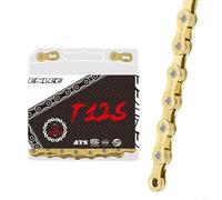 Sileduove Cadena de bicicleta chapada en oro para bicicleta de montaña, cadenas de ciclismo de 6/7/8/9/10/11/12 velocidades, acero al carbono resistente al desgaste con chaflán asimétrico para un