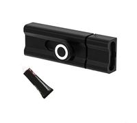 Sileduove Cerradura de puerta sin perforación, perno de seguridad de aleación de aluminio sólido con anillo de ojo fluorescente, mango de textura de diamante para una fácil remodelación, no requiere